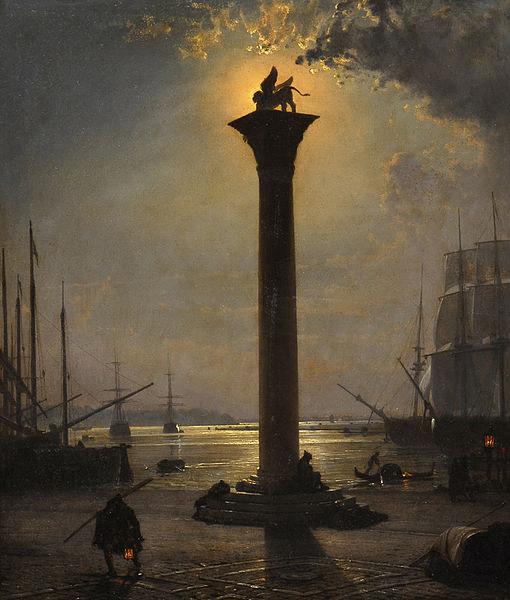 Friedrich Nerly Piazetta San Marco im Mondschein Sweden oil painting art